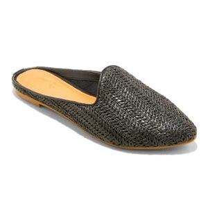 Women's Violet Woven Backless Mules - Black